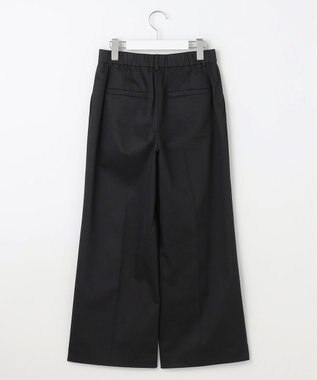 自由区 S 【UVカット・接触冷感・洗える】コットンサテンクロップド丈ワイドストレート パンツ ブラック