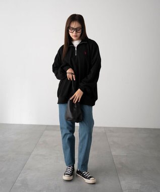 WEGO 【WEB限定/25年秋冬新作/ユニセックス着用ITEM】別注USPOLOハーフZIPPO ブラック