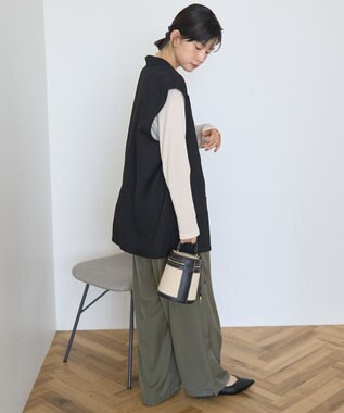 AMERICAN HOLIC テーラードミドル丈ジレ Black