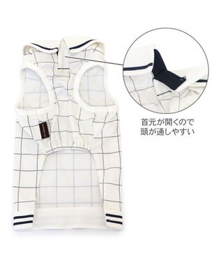 PET PARADISE ペットパラダイス エコメッシュ 襟付き タンクトップ 小型犬 ホワイト×ブラック