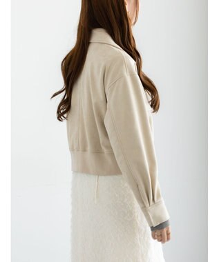Te chichi スウェードジップブルゾン ライトベージュ