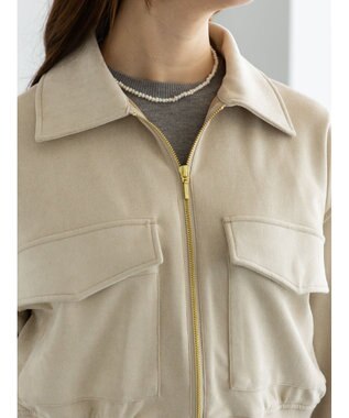 Te chichi スウェードジップブルゾン ライトベージュ