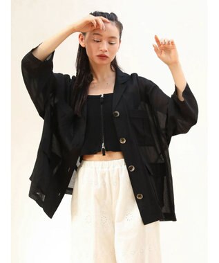 Green Parks ■ＥＳＣＡＲ　２ｗａｙ　ｗーｚｉｐ　ニットキャミ Black