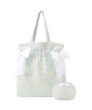 Maison de FLEUR 《セット商品》ダブルリボンギャザートート・ポーチ Mint