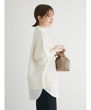 Green Parks 裏起毛ドッキングチュニック Off White