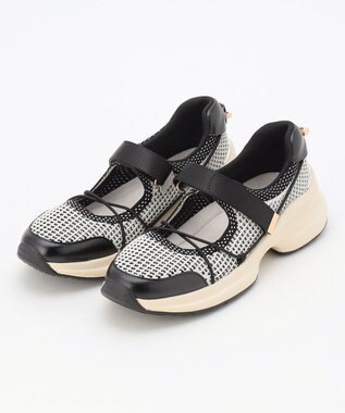 steppi ボリュームソール メリージェーン スニーカー ブラック×ホワイト