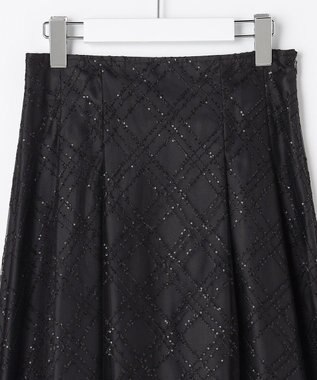 Feroux きらめきチェックフレア スカート ブラック系