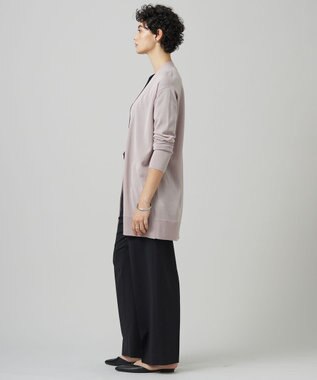 ICB 【洗える】 ウールアセテートハイゲージ カーディガン ヘイズピンク系