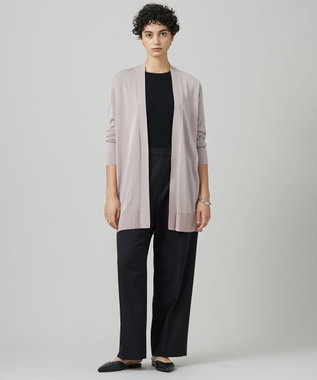 ICB 【洗える】 ウールアセテートハイゲージ カーディガン ヘイズピンク系