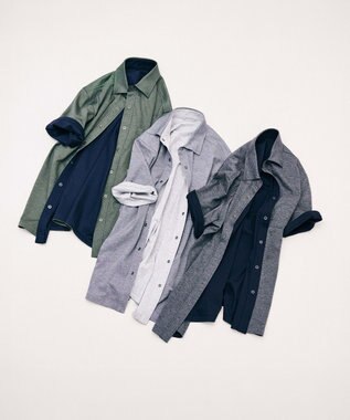 JOSEPH ABBOUD 【キングサイズ・ジャージー素材・ストレッチ】バーシブルジャージー シャツ