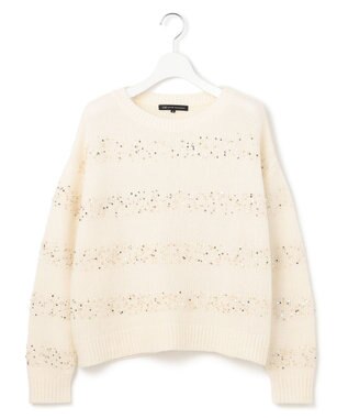 23区 L 【滝沢眞規子さん着用/一部店舗限定】スパングルボーダー ニット ホワイト系
