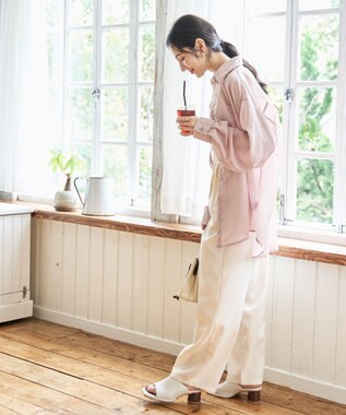 WEGO 【シワになりにくい/手洗い可】シアーBIGシャツ ライトピンク