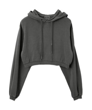 WEGO ピグメントショートグラフィックプルパーカー スミクロ