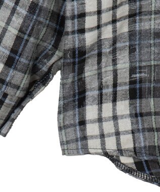 WEGO オーバーサイズチェックネルシャツ ネイビー