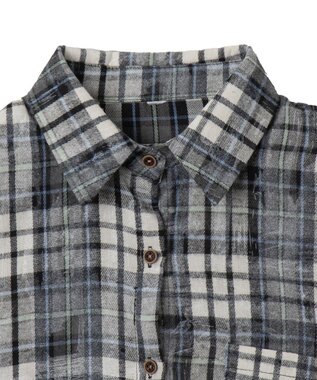 WEGO オーバーサイズチェックネルシャツ ネイビー