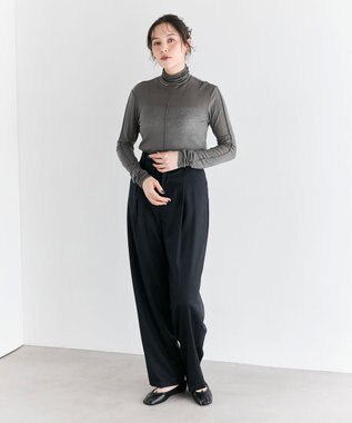 #Newans 【ANSWER for ファッショニスタ 】ウエスト調整可ワイドパンツ ネイビー系