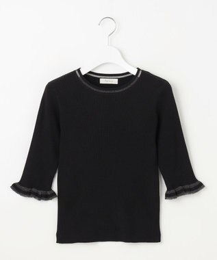 Feroux シアートリム リブニット ブラック系