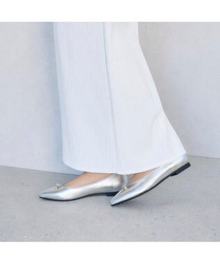 MODE ET JACOMO <carino>【レイン対応】中敷きデザインバレエシューズ シルバー