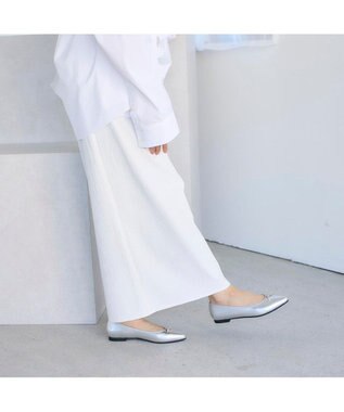 MODE ET JACOMO <carino>【レイン対応】中敷きデザインバレエシューズ シルバー