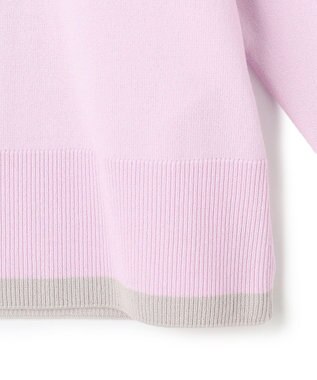 UNFILO マイビューティニット バイカラー カーディガン ライラック×グレージュ