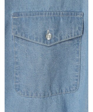 Green Parks ミディ丈デニムシャツワンピース Light Indigo