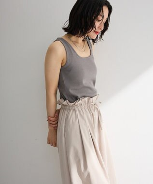 Green Parks 機能付テレコリブタンクトップ Gray