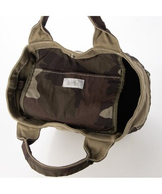 UNBILLION cachecache 製品洗いキャンバス×ナイロントートL カモフラカーキ