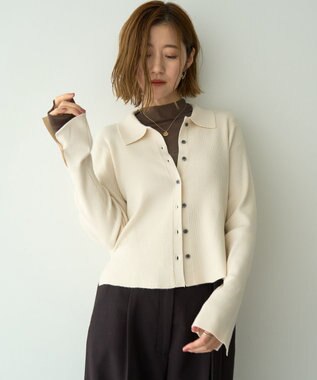 YECCA VECCA 襟付きニットカーディガン