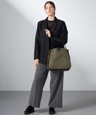 Y'SACCS スクエアすっきりトート Mサイズ カーキ