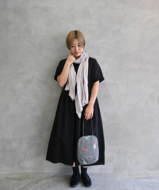 AND WOOL 〈上質な素材と手仕事から生まれた優しいニット〉シルクリネンのストール グレーパープル