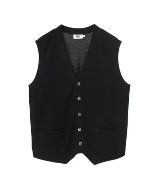 DAKS スーパーファインメリノ コンビネーションニットベスト ブラック