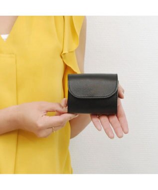 UNBILLION perche 姫路レザーかぶせミニウォレット ブラック