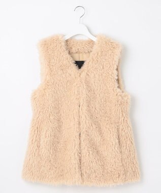 自由区 S 【カタログ掲載・Premium Collection】エコカシミヤファー ジレ シャンパンベージュ