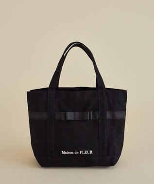 Maison de FLEUR マルチポケット帆布トートSバッグ Black