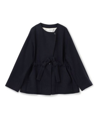 BEIGE， LABBOCK / ウール混2WAYショートコート Navy