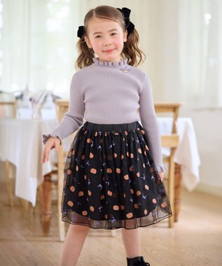 ANY KIDS 首フリルしあわせタッチニット サックスブルー