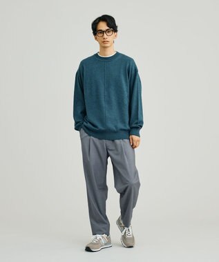 J.PRESS YORK STREET 【UNISEX】ANTI PILLING WOOL クルーネックニット ダルブルー系