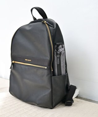 Hekhèr Le Style de Vie 【日本製 / A4サイズ対応/汚れにくい】PUコットンキャンバス リュックサック ブラック