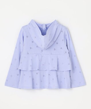 組曲 KIDS 【UVケア】【110-140cm】フラワーオパール パーカー サックスブルー系