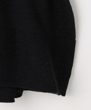 組曲 L 【先行予約・WEB限定】シアーニット 襟付き七分袖カーディガン ブラック系