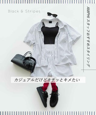 AMPHI ブラトップ 立体的なバストシルエット 脇すっきり クロップド丈 【L∞Ping ルーピング】 ブラキャミソール JSF102 アンフィ／ワコール ブラック