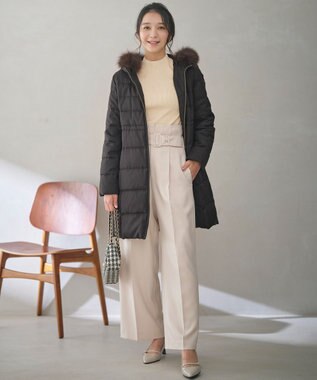 ANY SIS 【BAILA12月号掲載・貴島明日香さんコラボ】ハイカットリターン ワイドパンツ アイボリー