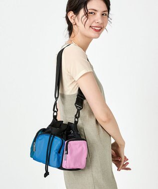 LeSportsac CONV DRAWSTRING CROSSBODY/ティール/ヴィヴィッド/フューシャ CB