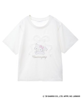 Green Parks チャーミーキティ/レースリボンプリントTシャツ White