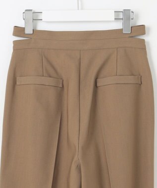 Feroux 【洗える】サイドオープンスラックス パンツ キャメル系