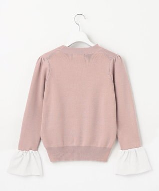 Feroux 【洗える】袖フレアニット プルオーバー ピンク系