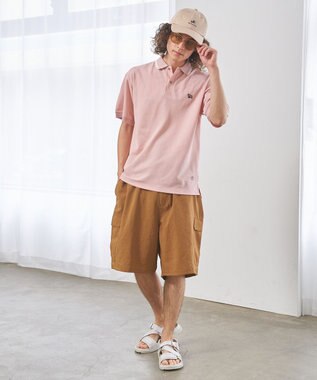 J.PRESS YORK STREET 【UNISEX】ブルドックワンポイント ポロシャツ ピンク系