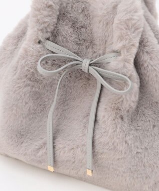 ANY SIS 【2WAY】フェイクファーリボン バッグ ライトグレー