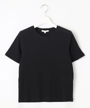 自由区 【洗える】シャーリングジャージー Tシャツ ブラック