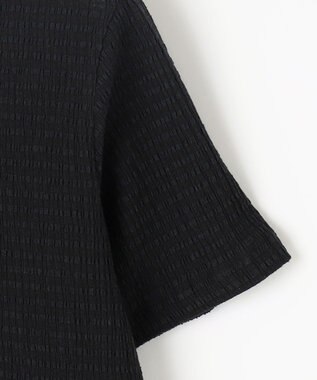 自由区 【洗える】シャーリングジャージー Tシャツ ブラック